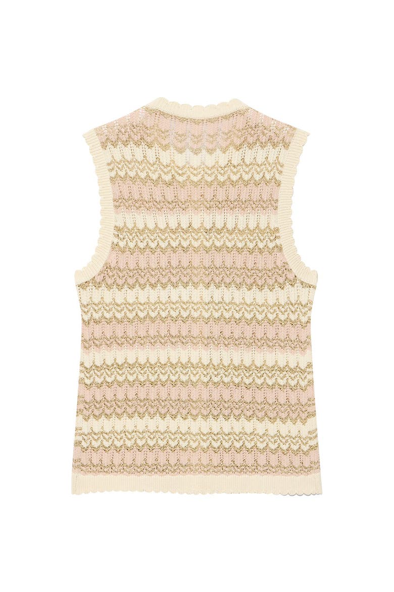 Striped Knit Waistcoat, Alternate, color, Neutral