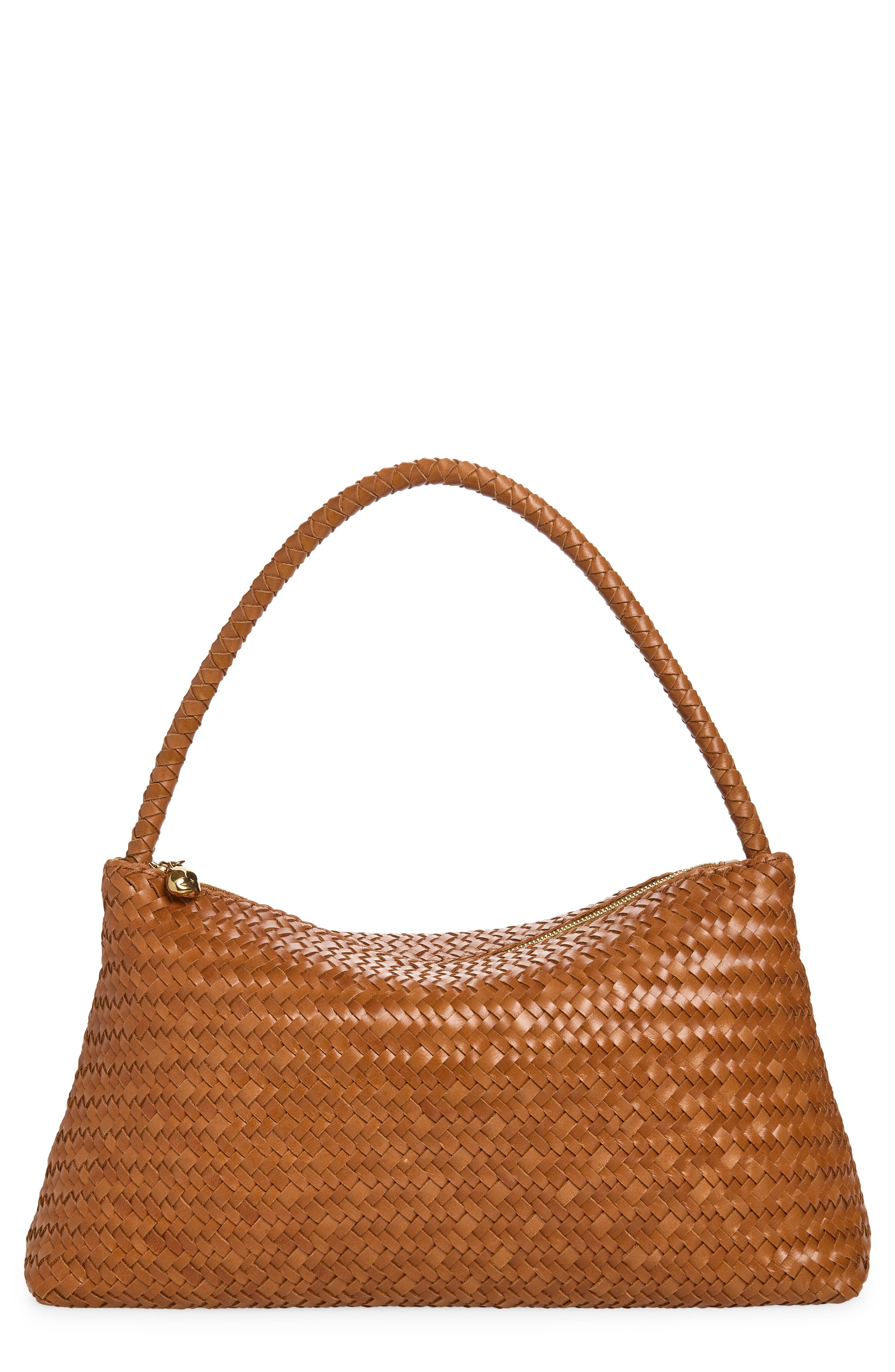 Madewell The Signature Woven Collection Leather Shoulder Bag, Main, color, Burnt Sienna