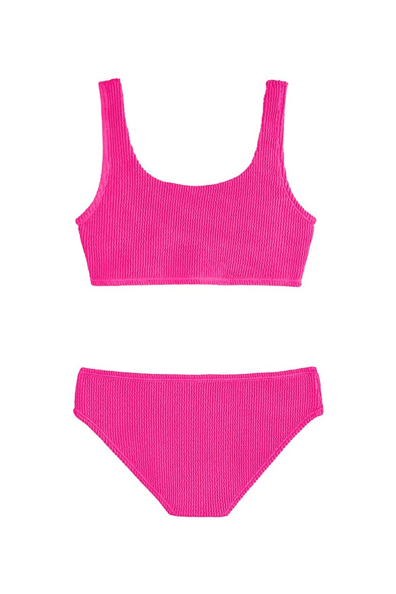 Crinkle Bikini Swimsuit, Alternate, color, Pink