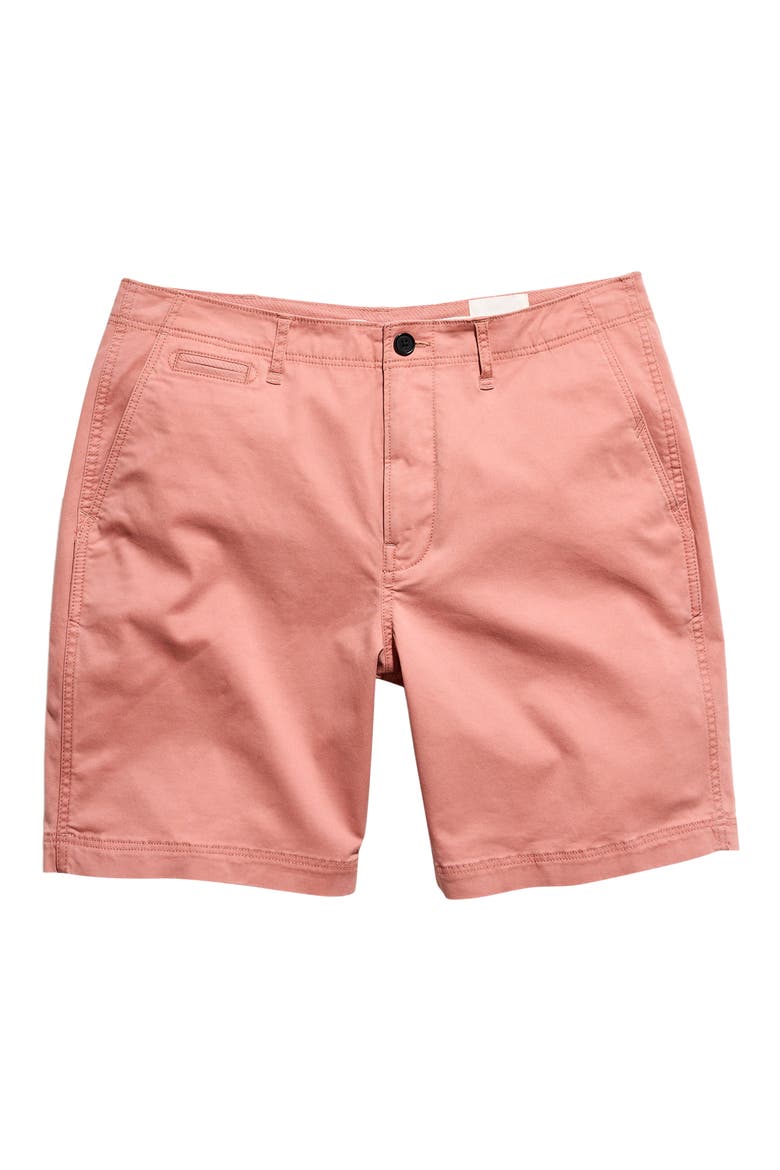 Stretch Cotton Chino Shorts, Alternate, color, SALMON