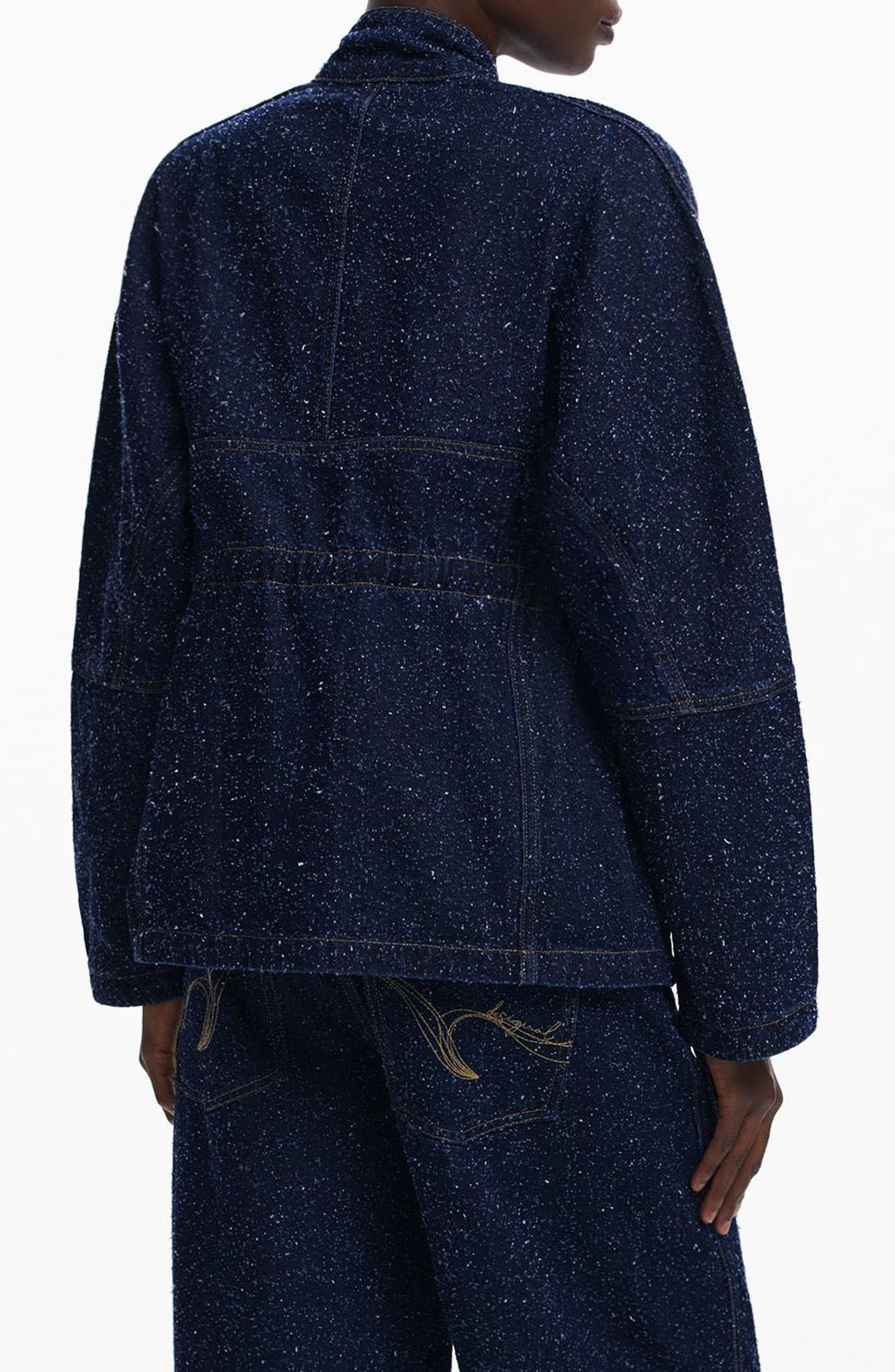 Flecked Denim Trucker Jacket - image 2