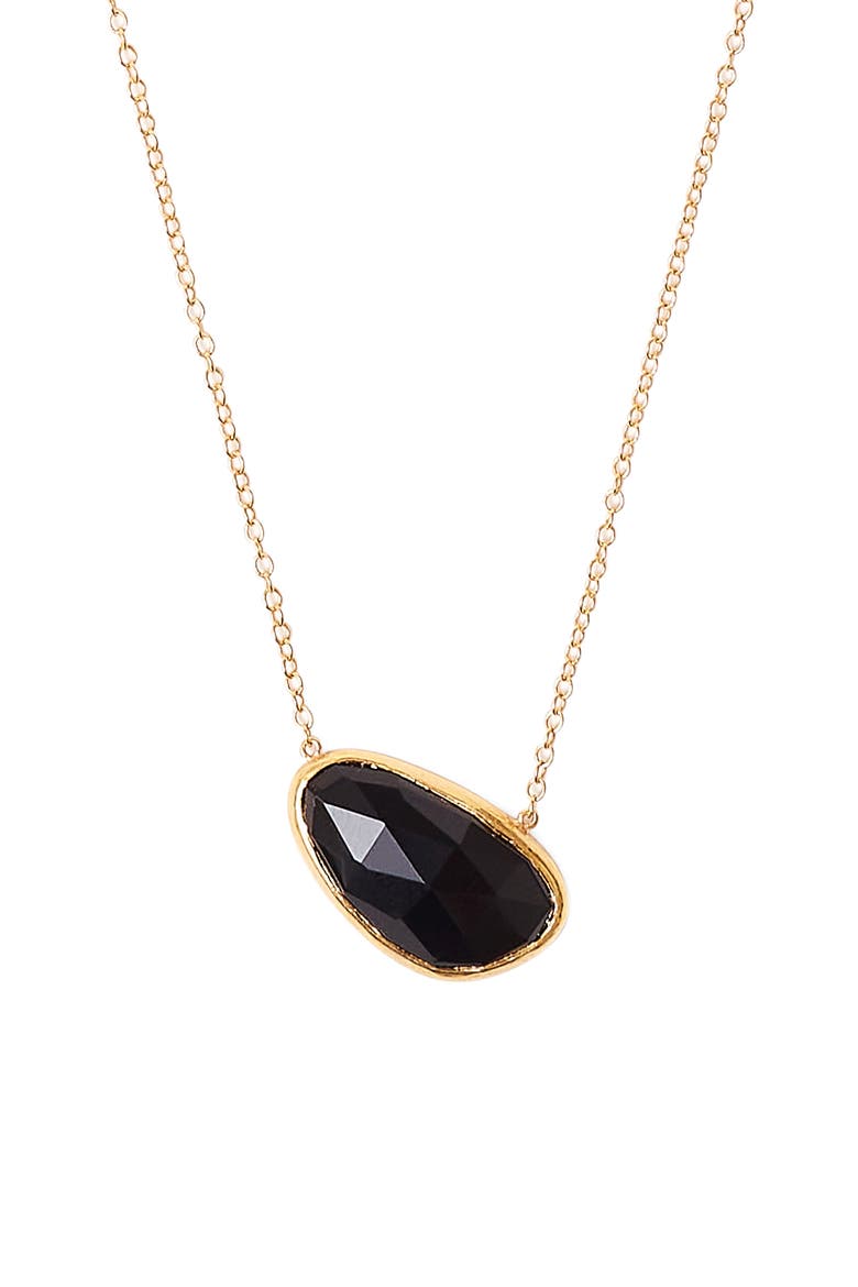 Stone Pendant Necklace, Alternate, color, ONYX