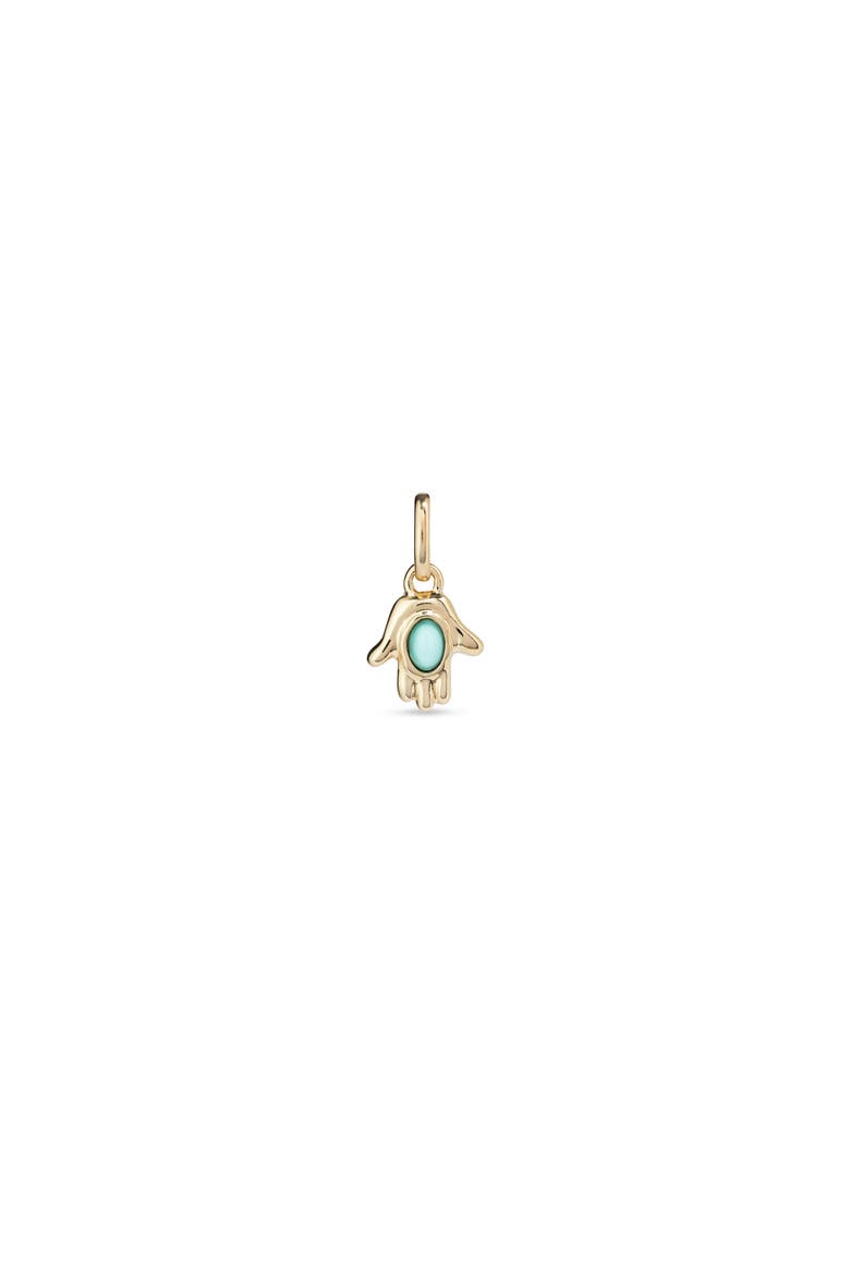 18K Gold-Plated Charm In The Shape Of A Hand, Main, color, Gold