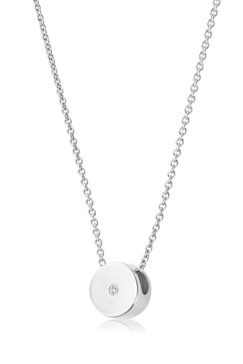 Linear Solo Diamond Pendant Necklace, Alternate, color, SILVER