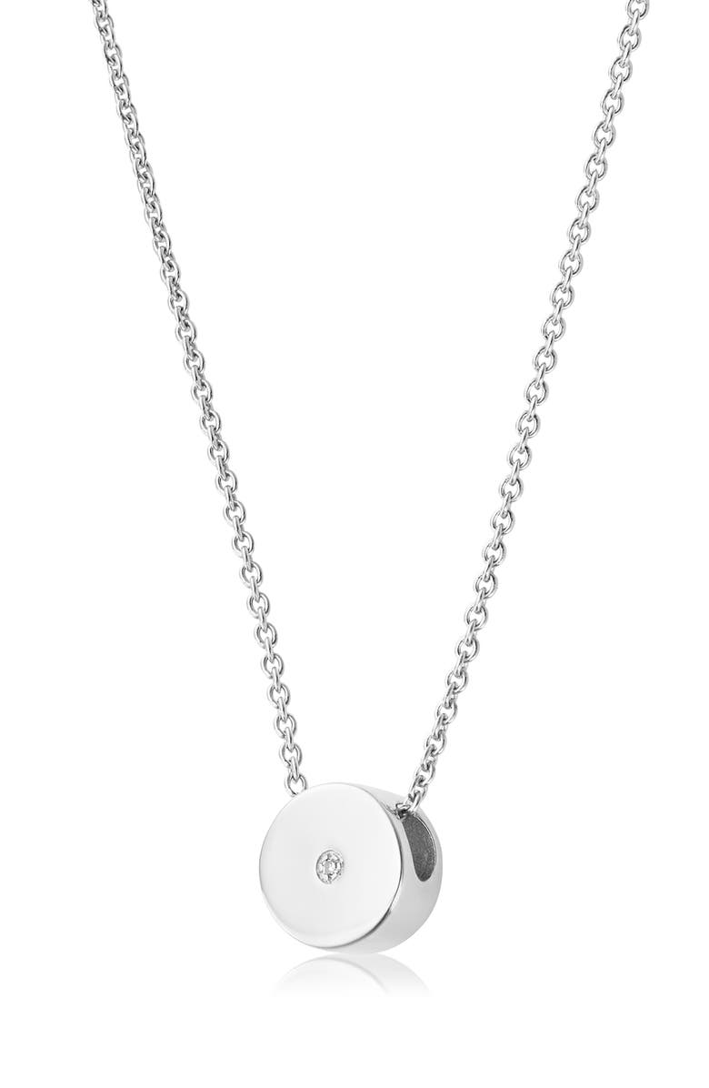 Monica Vinader Linear Solo Diamond Pendant Necklace, Alternate, color, Silver