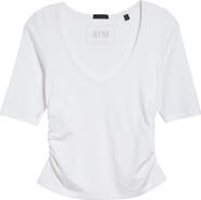 ATM Anthony Thomas Melillo Ruched Stretch Pima Cotton Top
