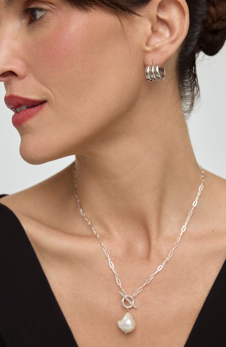 st. Moran Baroque Freshwater Pearl Pendant Necklace, Alternate, color, White