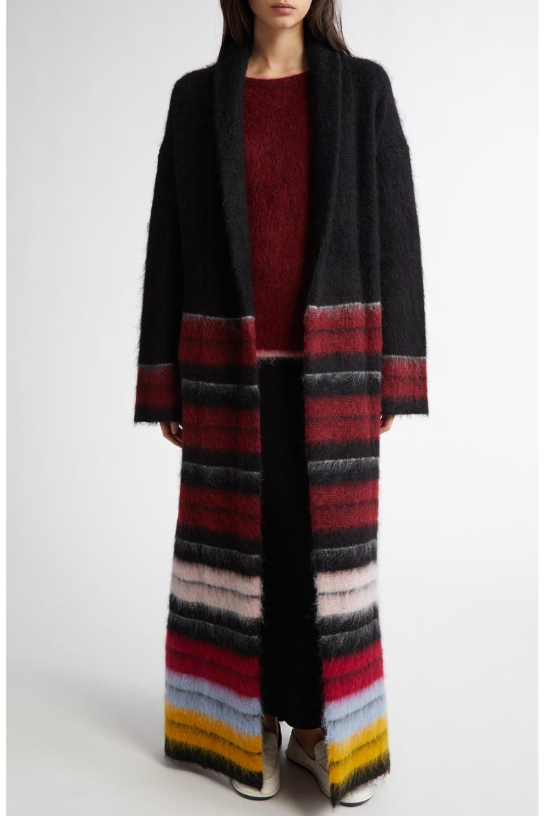 Justin Stripe Longline Cardigan, Alternate, color, BLACK MULTI