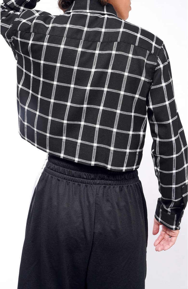 WILDFANG The Essential Flannel Long Sleeve Cropped Button Up, Alternate, color, 