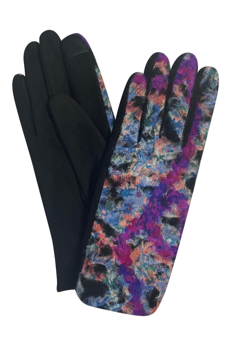 Abstract Jersey Touchscreen Gloves, Main, color, PLUM