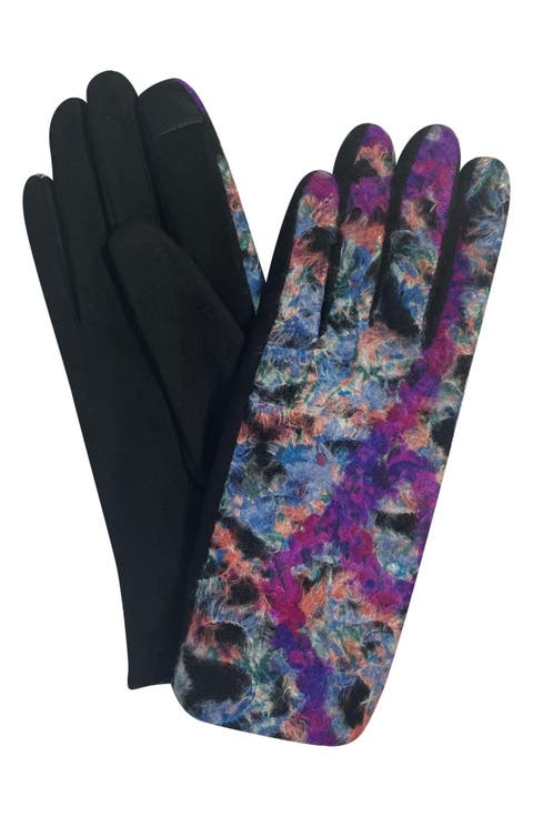 Abstract Jersey Touchscreen Gloves