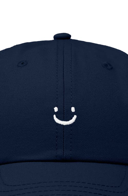 Dalix Lil Smile Embroidered Casual Hat In Navy Blue