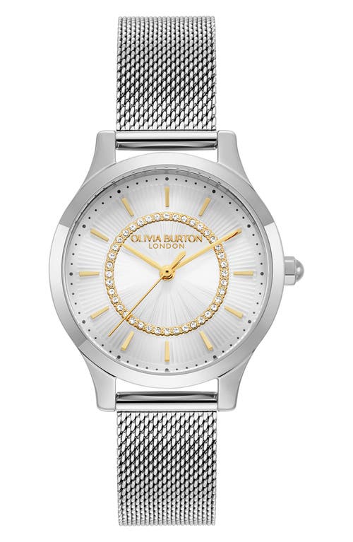Olivia Burton Women's Wonder Lust Silver-tone Stainless Steel Mesh Bracelet Watch 30mm In Silver