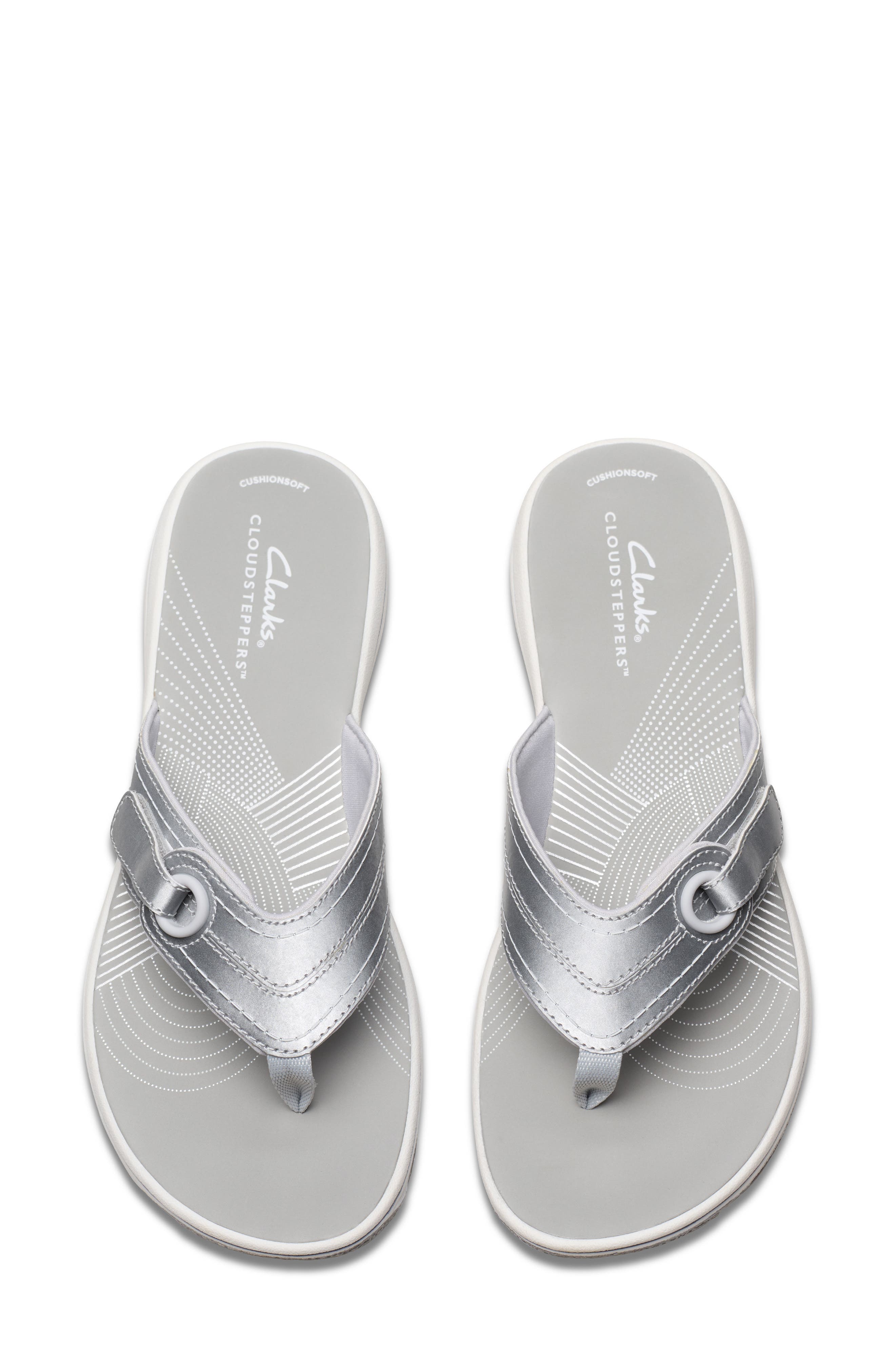 Clarks<sup>®</sup> Breeze Reyna Flip Flop, Alternate, color, Silver