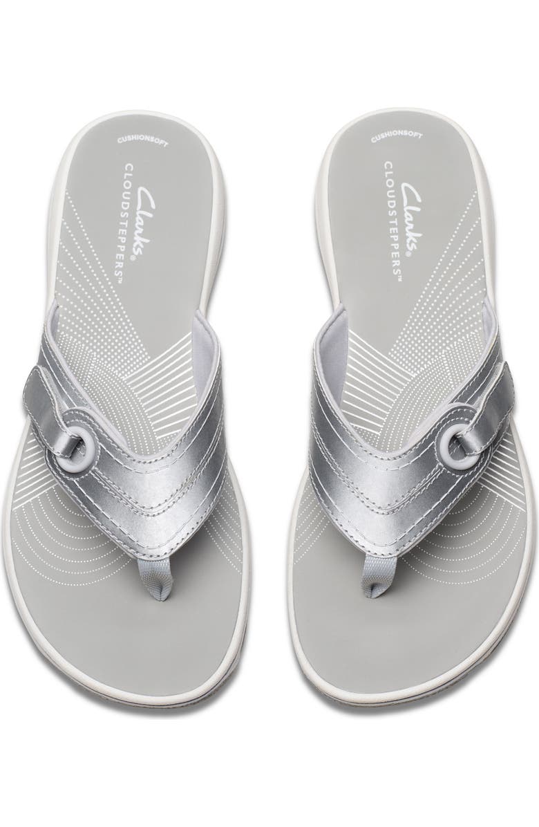 Clarks<sup>®</sup> Breeze Reyna Flip Flop, Alternate, color, Silver