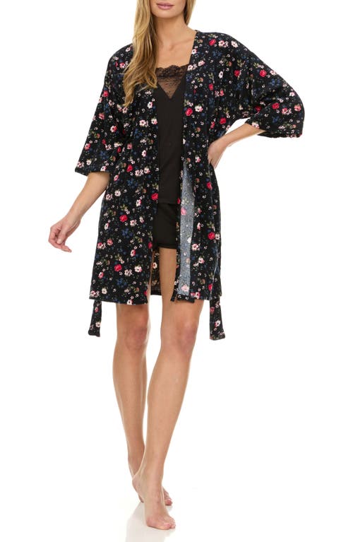 Flora By Flora Nikrooz Mindy 3-piece Travel Pajamas Set In Black
