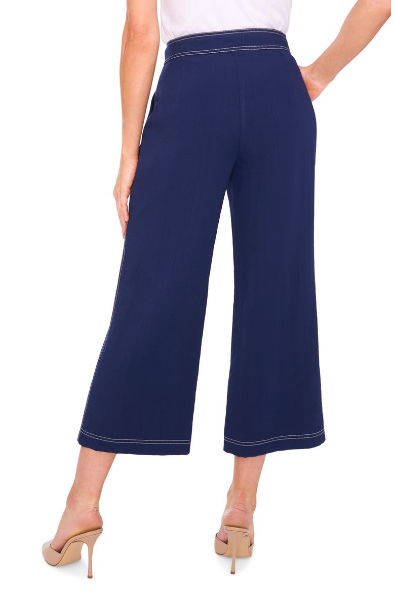 Contrast Stitch Crop Straight Leg Pants, Alternate, color, TWILIGHT BLUE