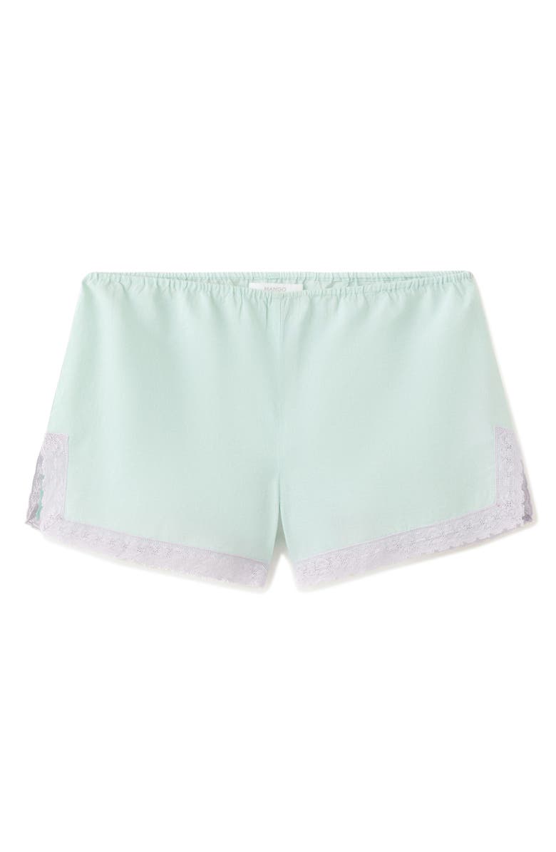 MANGO Cotton Pajama Shorts, Alternate, color, Blue