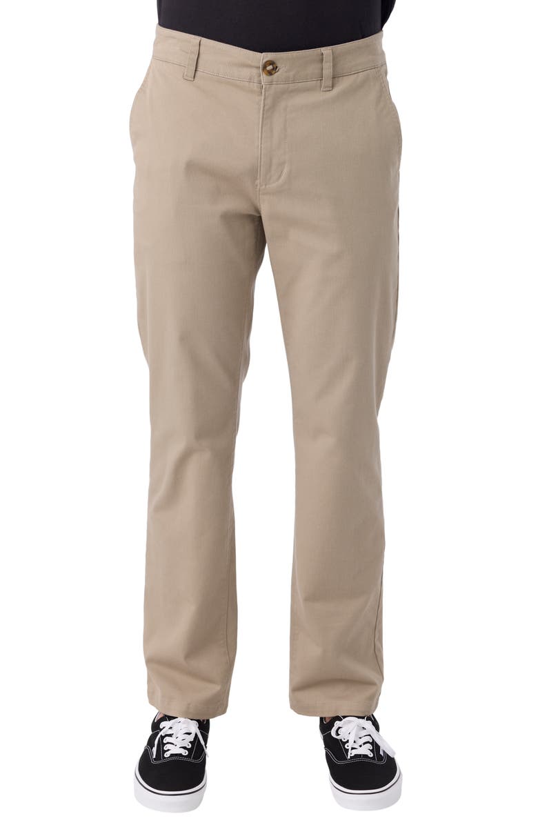 O'Neill Transporter Flat Front Stretch Cotton Chinos, Main, color, Khaki