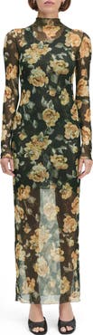 Favorite Daughter The Sheer Fantasy Floral Long Sleeve Mesh Maxi Dress