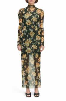 Favorite Daughter The Sheer Fantasy Floral Long Sleeve Mesh Maxi Dress