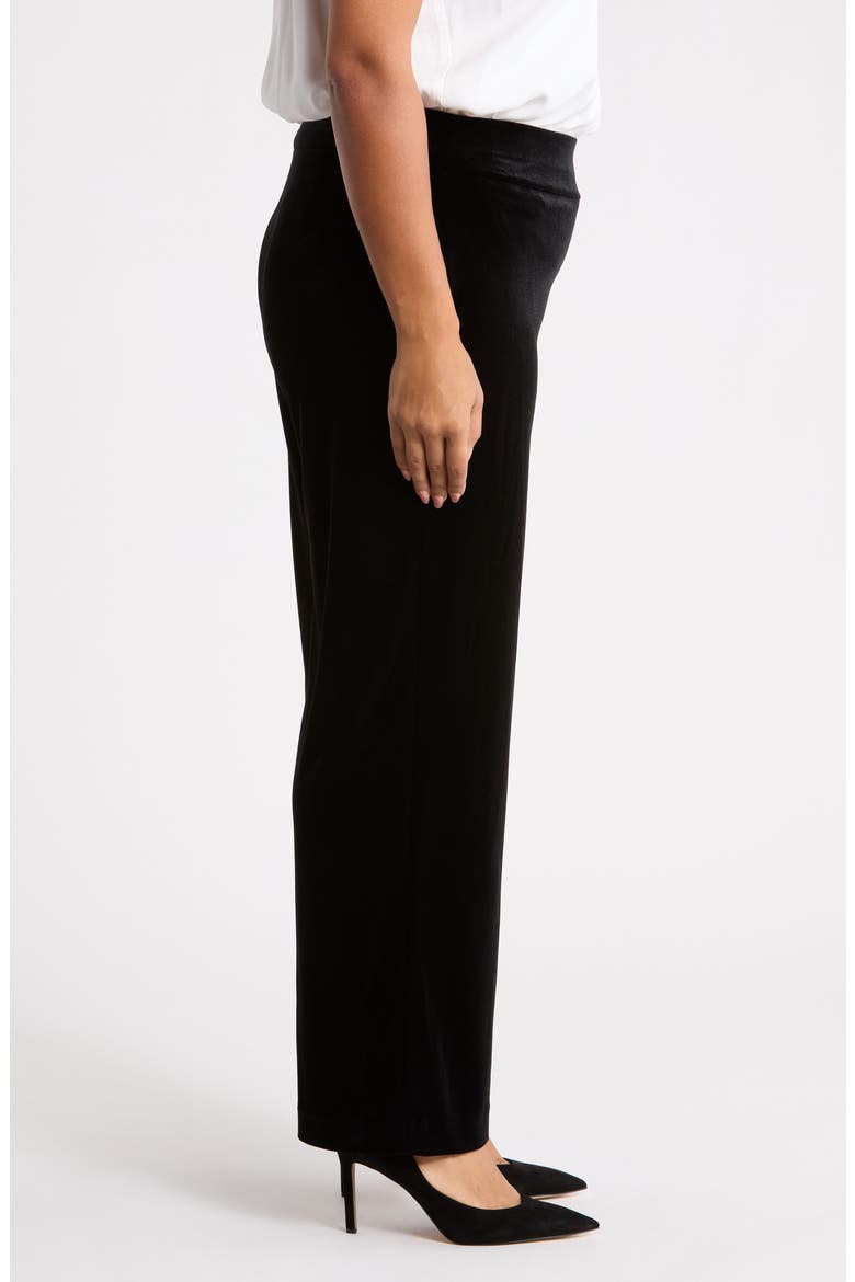 High Waist Wide Leg Pull On Pants, Alternate, color, ANNE BLACK