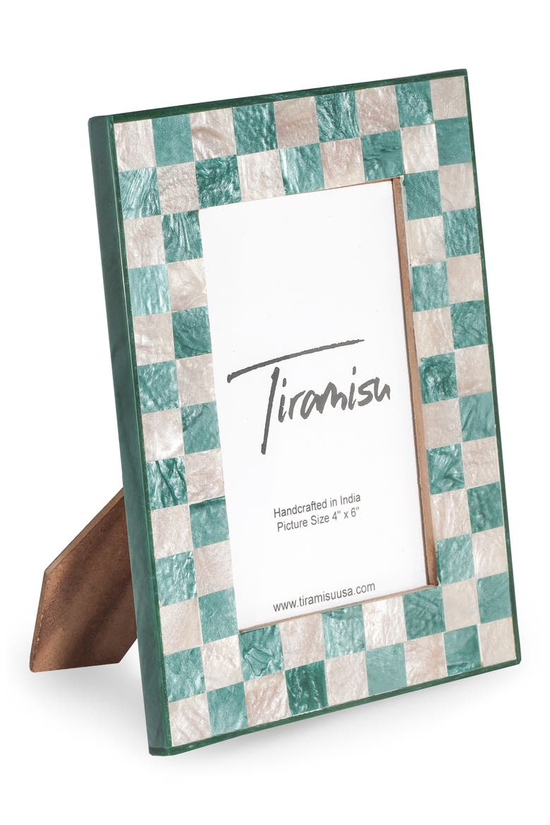 Resin Checkered Picture Frame, Main, color, TEAL BLUE