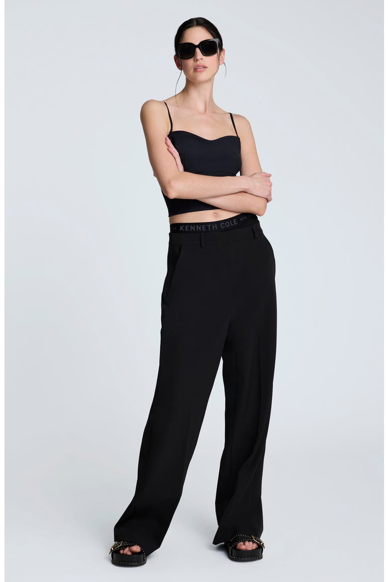 Luxe Twill Wide Leg Pants, Alternate, color, BLACK