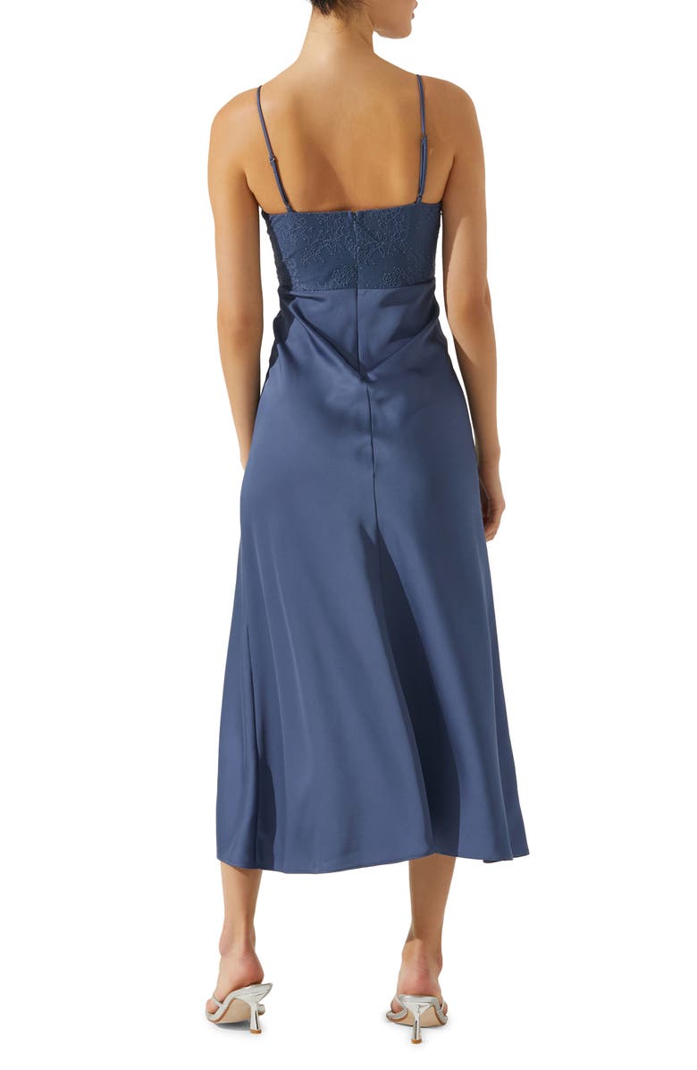 ASTR the Label Lace Bustier Sleeveless Midi Dress, Alternate, color, Blue