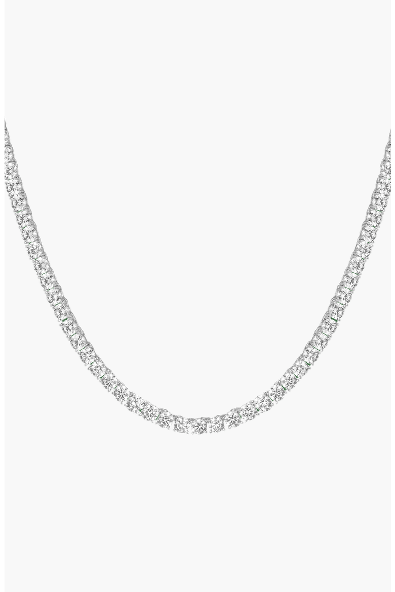 Lab Grown White Sapphire Tennis Necklace - 22ct, Main, color, White