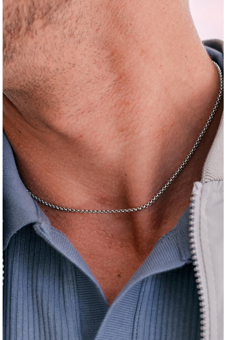 Men's Rolo Chain Necklace, Alternate, color, SILVER
