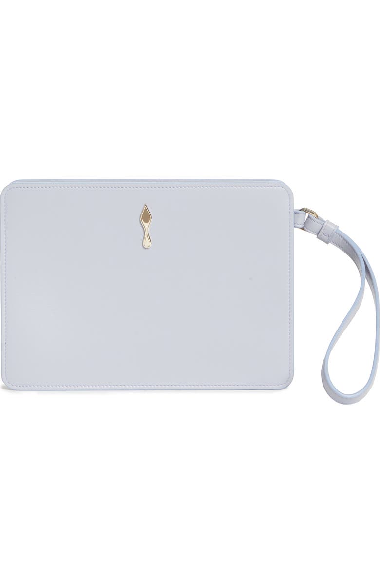 Christian Louboutin Small Bettina Leather Wristlet, Main, color, L496 Jumbo Grey/Gold