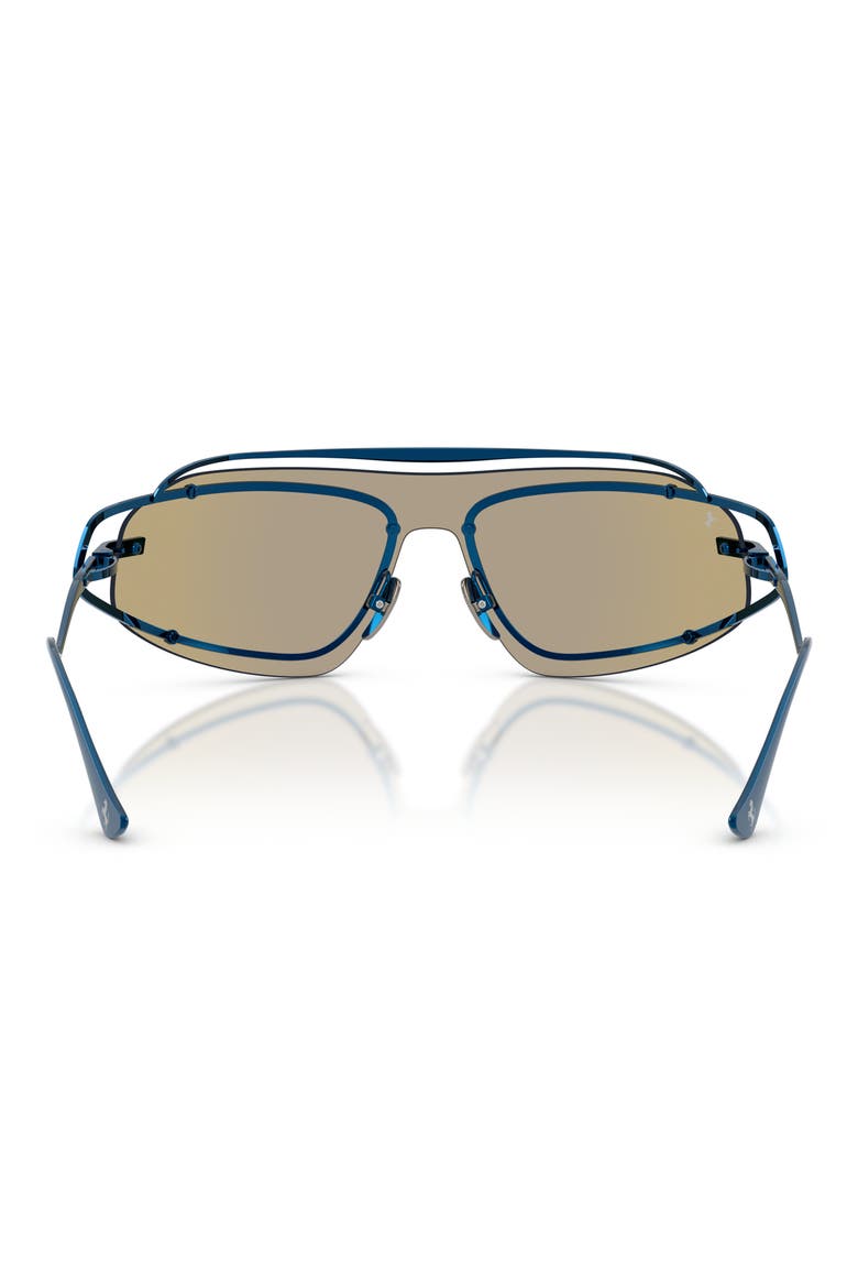32mm Small Mirrored Rectangular Sunglasses, Alternate, color, BLUE / MIRROR BLUE