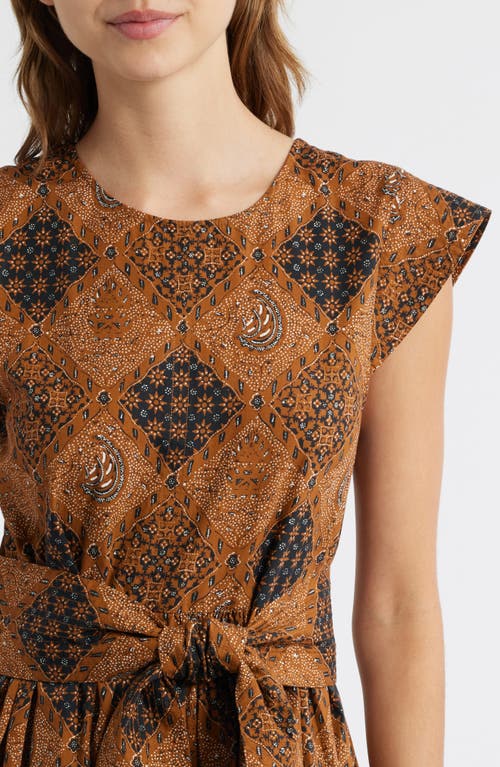 The Great The Tulsa Dress Geo Bandana Print In Brown