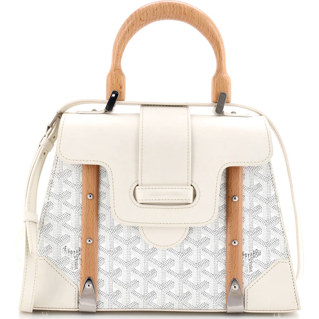 Pre-owned Goyard Goyard Saigon Top Handle Bag Coated Canvas With Leather Pm In Multi