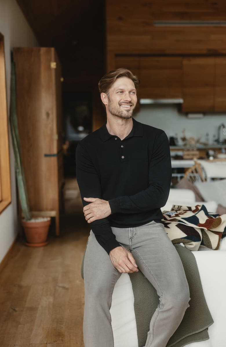 The Normal Brand Robles Long Sleeve Polo Sweater, Alternate, color, 