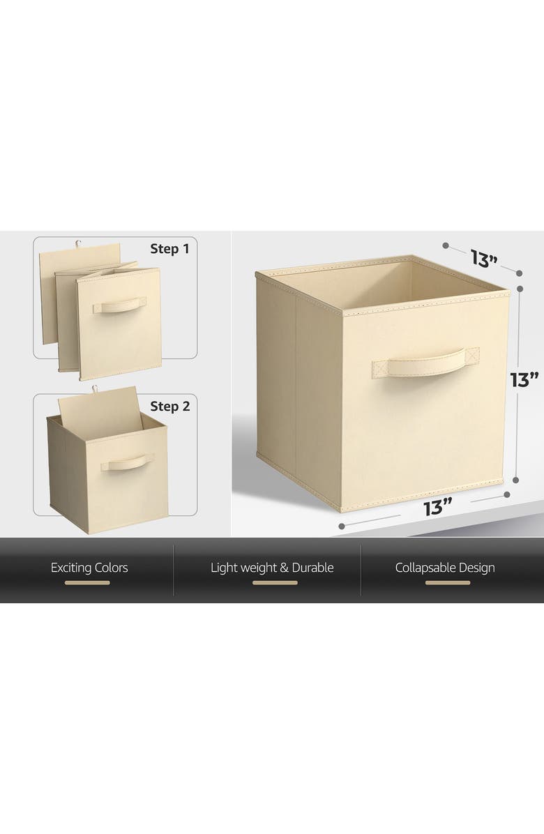 SORBUS 6-Pack Collapsible Storage Cube, Alternate, color, Beige