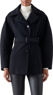 Akris punto Wool Blend Jacket with Barrel Sleeves