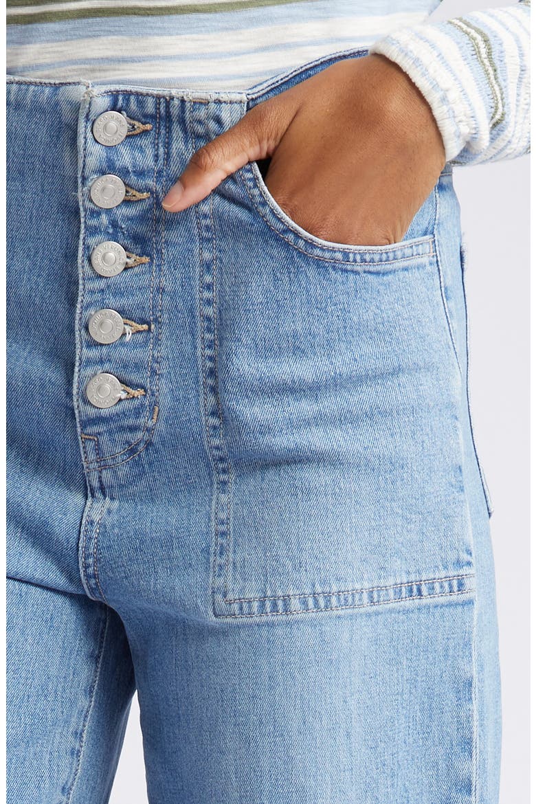 Crosbie Exposed Button Wide Leg Jeans, Alternate, color, ZEPHYR