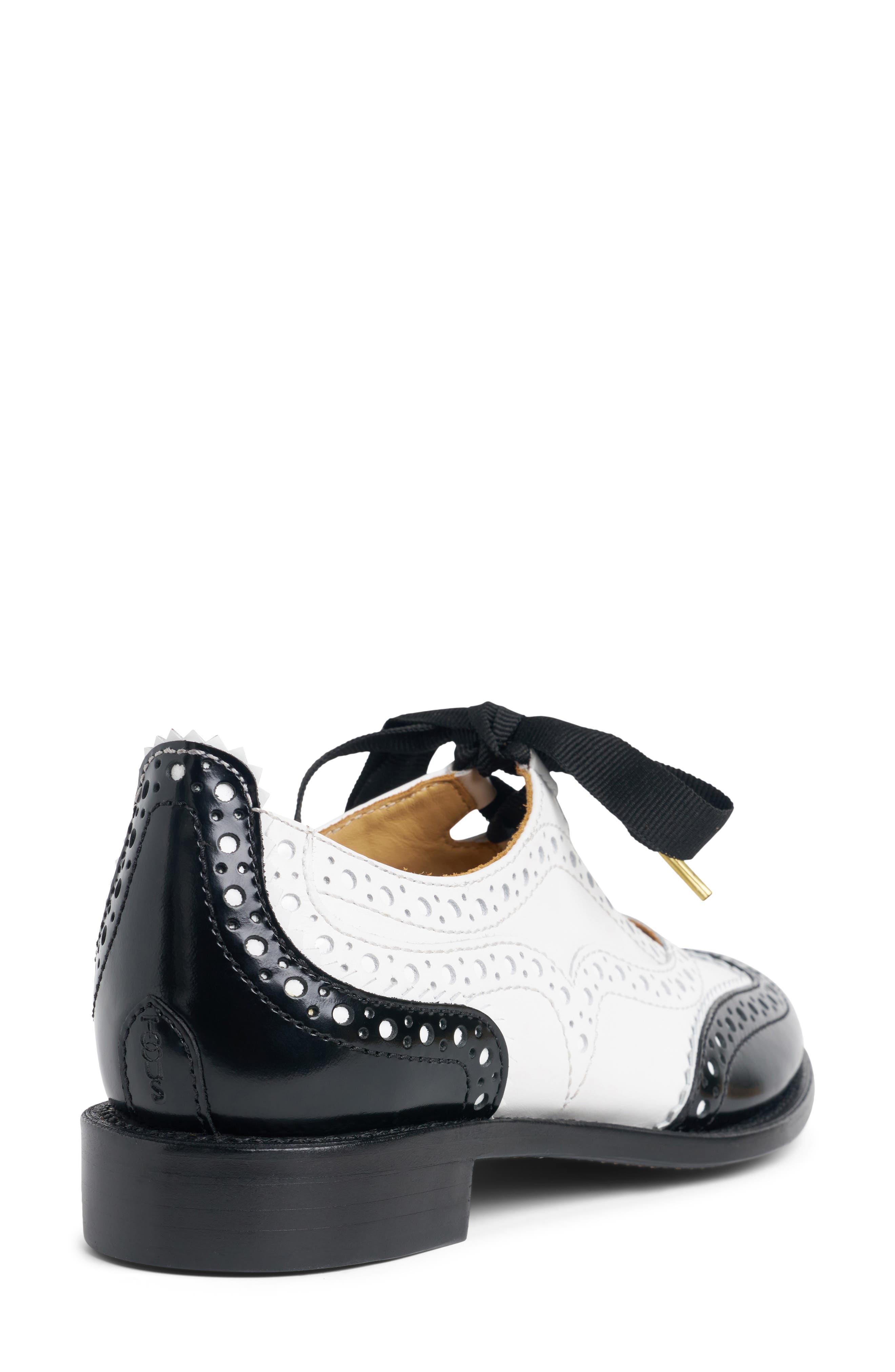 THE OFFICE OF US Ms. Lyndie Wingtip Oxford, Alternate, color, Black/ White