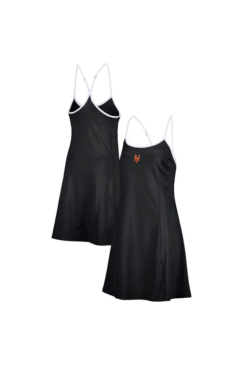 Women's Lusso  Black New York Mets Nakita Strappy Scoop Neck Dress, Main, color, Black
