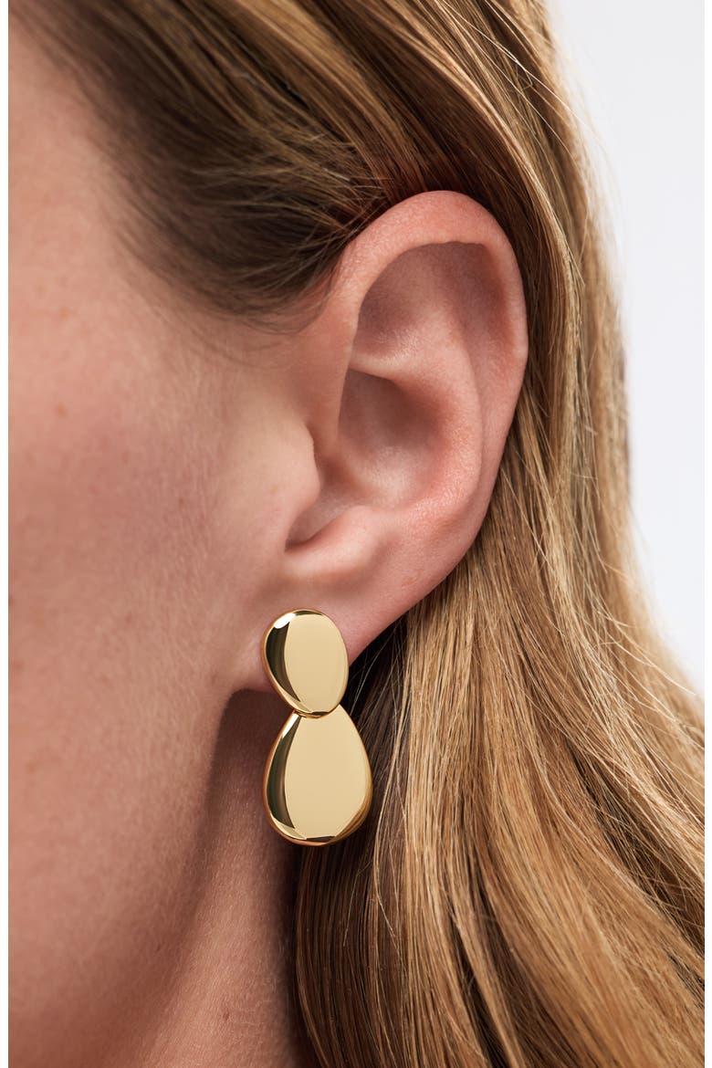 Drop Earrings - Pebble Earrings, Alternate, color, Gold