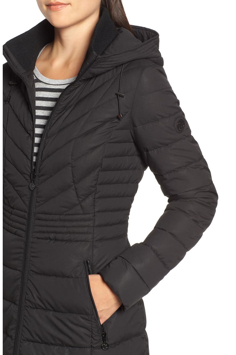Stretch Quilted Walker Coat, Alternate, color, BLACK
