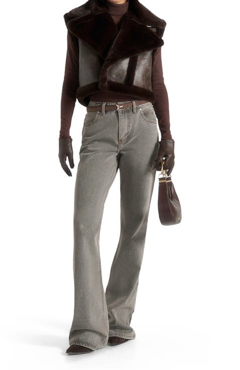 Kena Vintage Leather & Plush 2-in-1 Gilet Jacket