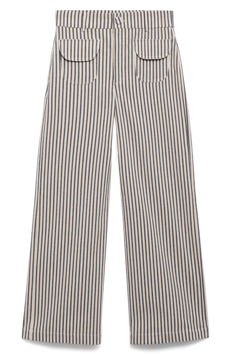 MANGO Stripe Pants with Pockets, Alternate, color, Ecru