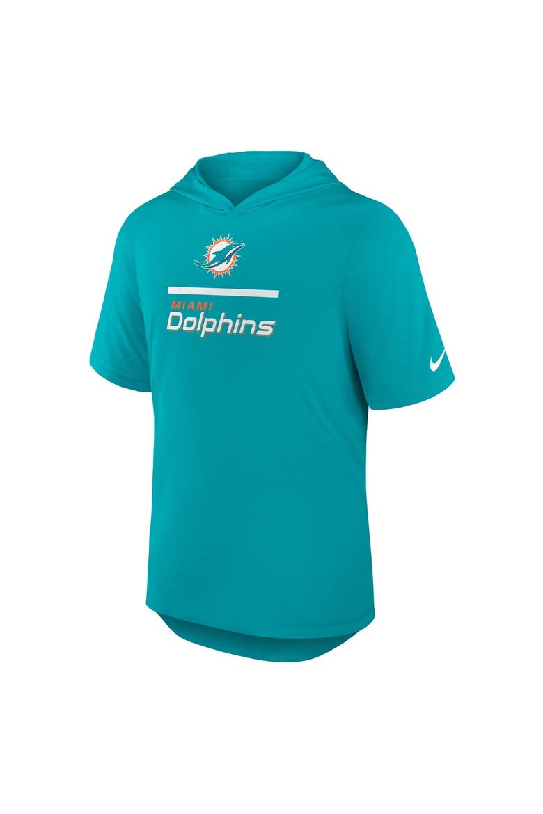 Men's Nike Aqua Miami Dolphins Lockup Tri-Blend Hoodie T-Shirt, Alternate, color, Aqua