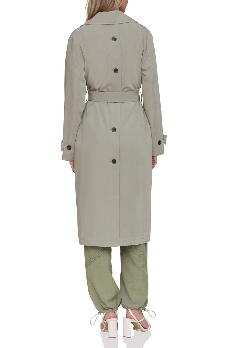 Double Breasted Trench with Hooded Quilted Bib