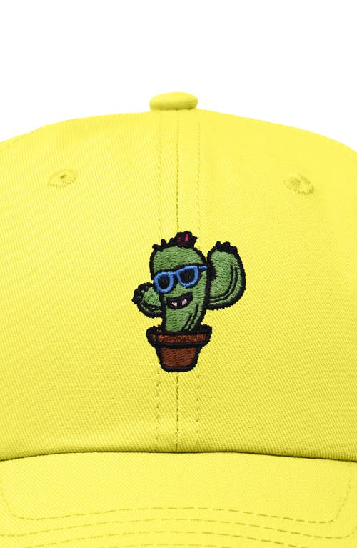 Shop Dalix Cactus Embroidered Casual Cap In Yellow