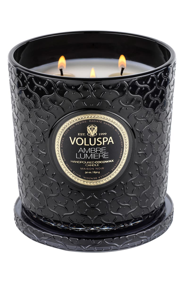 Voluspa Ambre Lumiere Luxe Candle, Main, color,