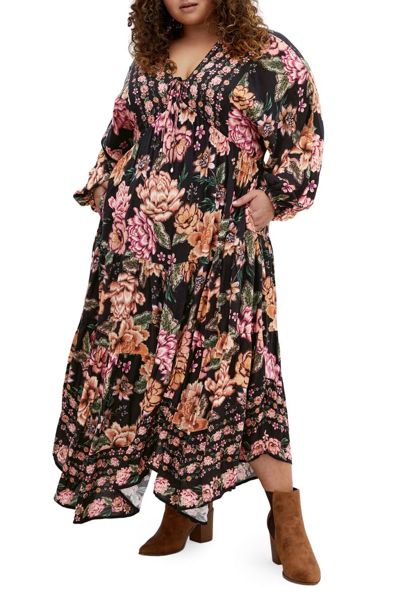 Divine Grace Long Sleeve Floral Maxi Dress, Main, color, FLORAL PRINT